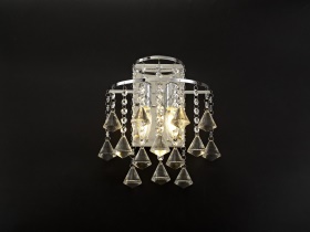 Inina Polished Chrome Crystal Wall Lights Diyas Flush Crystal Wall Lights